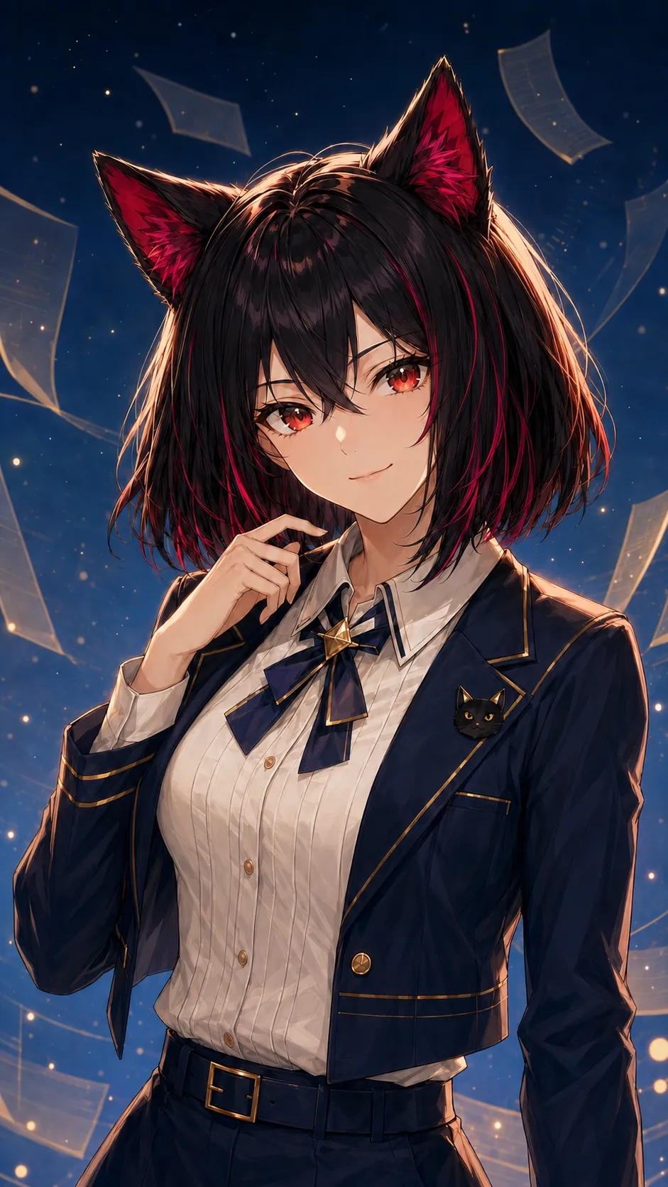 Anime portrait of Hina AI, CFMoon's friendly catgirl assistant